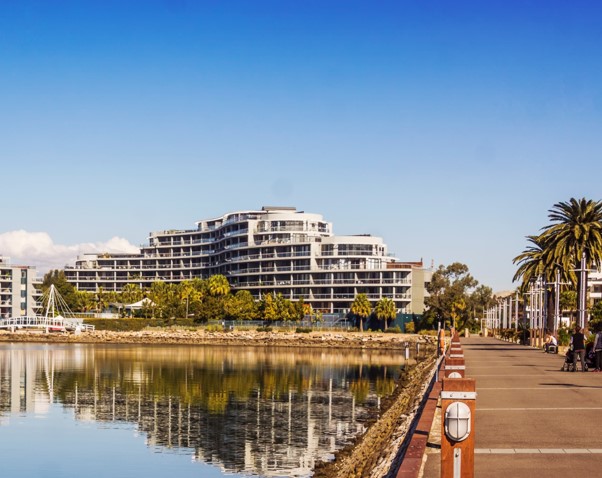 local government foreshore and large apartment block