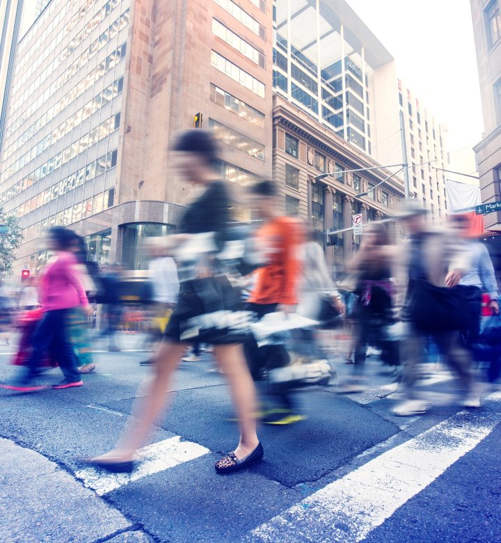 People at street crossing