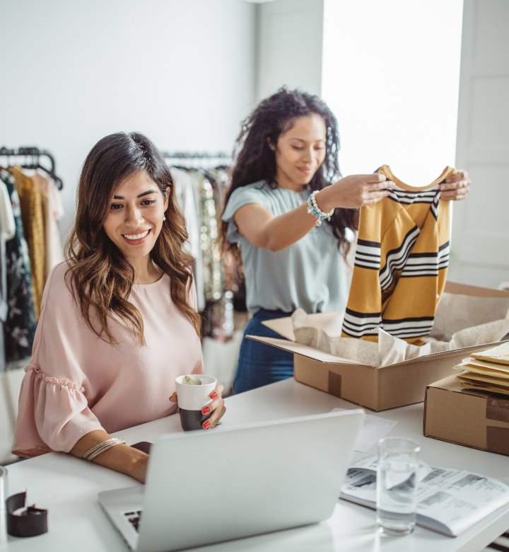 Two women running small clothing business